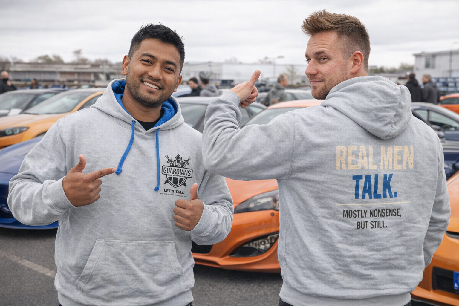 'Real men' Two Colour Premium Hoody