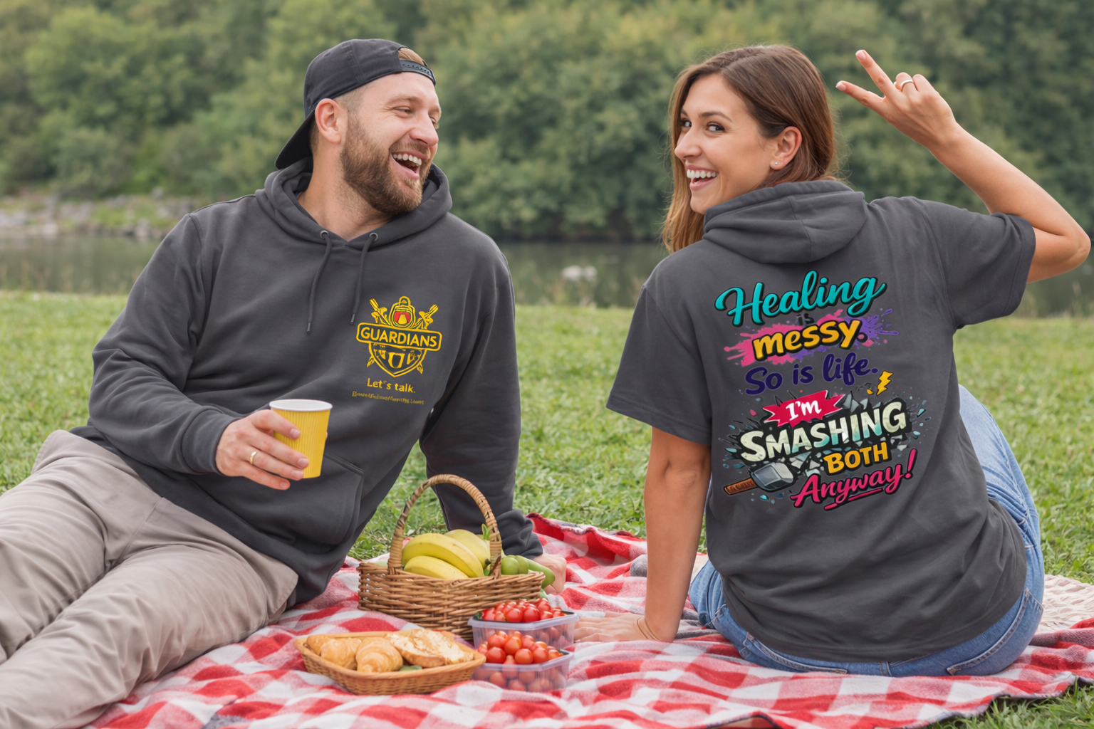 'Healing is messy' Unisex Hoody